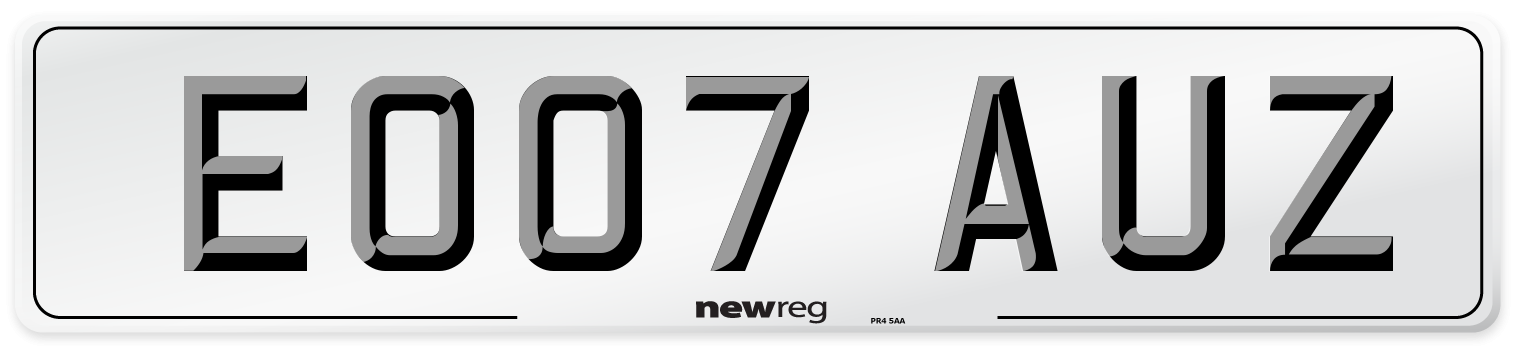 EO07 AUZ Number Plate from New Reg